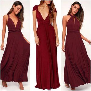 Lulus Convertible Dress Burgundy